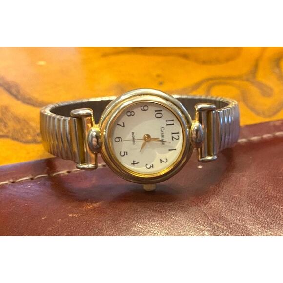 Women's 23mm Two Tone Carriage by Timex Watch, Inglo, Expansion Band - Picture 2 of 3